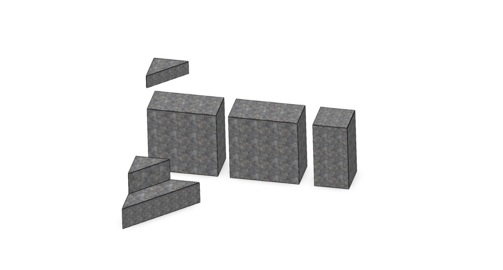 EB3MH100P050L2500 eclate Escalier angle banquette